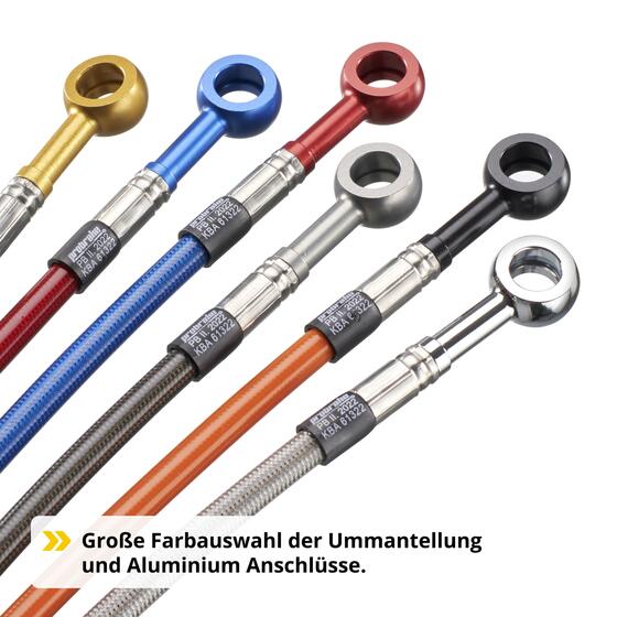 Stahlflex Bremsleitung für Aprilia RSV 1000 R Factory vorne (04-10) RR alternativ, direkt