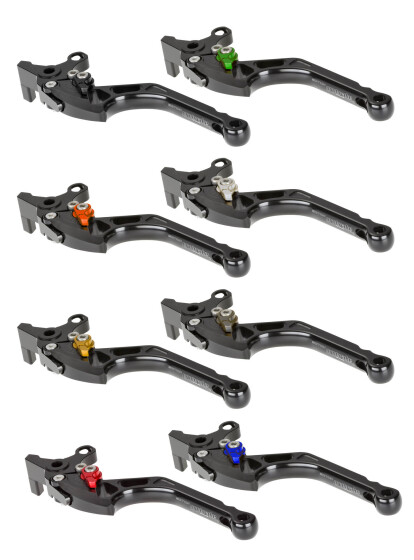 Motorrad Einstellbar Faltbar Brems Kupplungshebel CNC Aluminium für Yamaha MT07 MT 07 MT-07 2014-2020-Schwarz+Schwarz+Schwarz+Rot