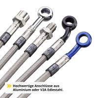 Steel braided brake line for Z&uuml;ndapp KS 125 WC front (78-79) 521-40