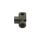 Verteiler 2-fach 90° M10x1,0 für Bremsleitung / Stahlflexleitung schwarz eloxiert
