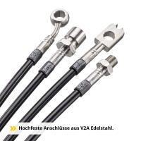 Stainless steel braided brake line KIT for Volvo V40 Schr&auml;gheck T5 525, 526 (2014/01-2022/12)