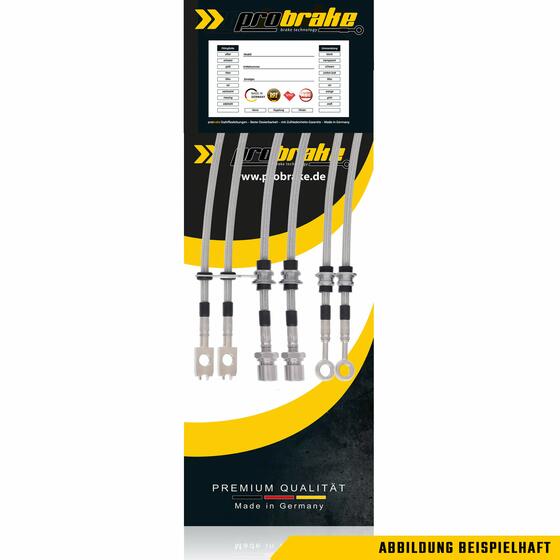 Stainless steel braided brake line KIT for Fiat Tipo Schrägheck 1.3 D 356 (2016/03-2022/12)