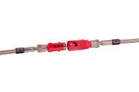Hydraulic quick-action coupling for brake hose and clutch hose red